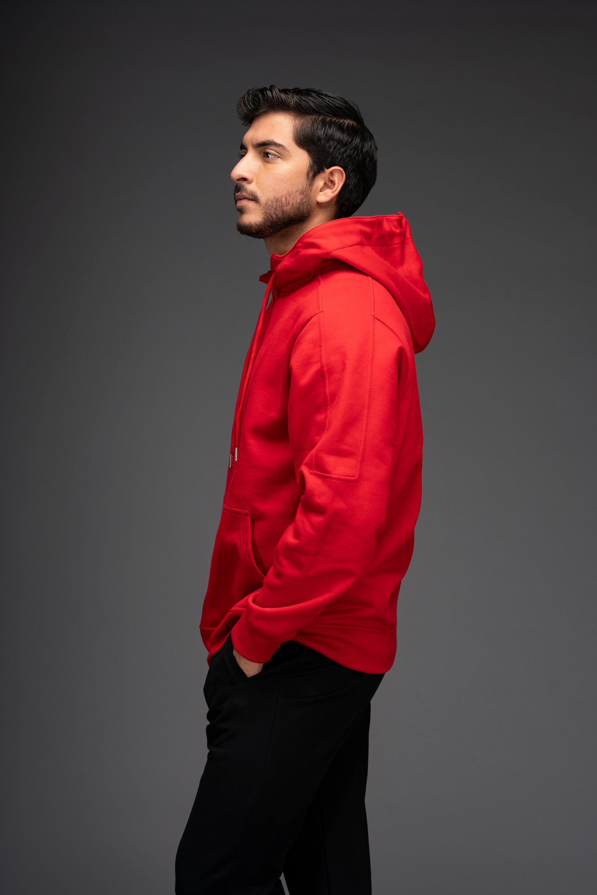 POLERA CON CAPUCHA 100% ALGODÓN BLADIMIR ROJO - Main Image