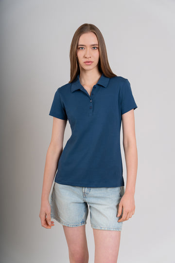 POLO CAMISERO  -  PIMA | AZUL