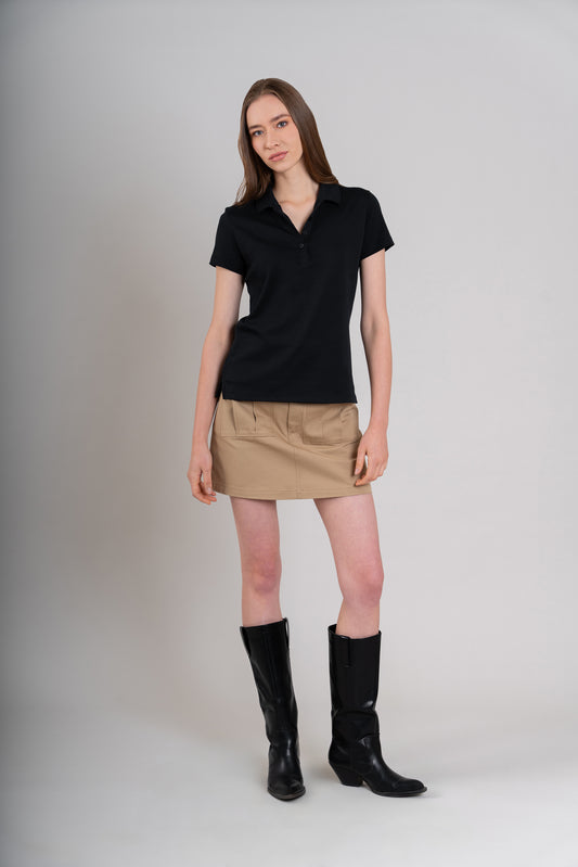 POLO CAMISERO  -  PIMA | NEGRO