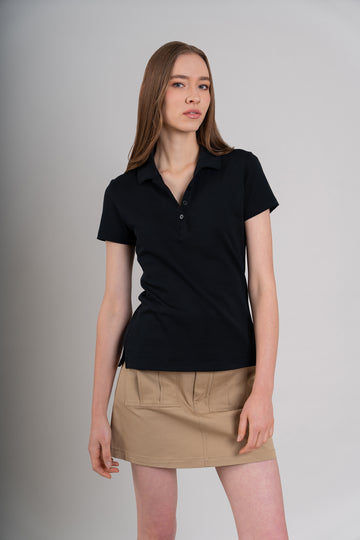 POLO CAMISERO  -  PIMA | NEGRO
