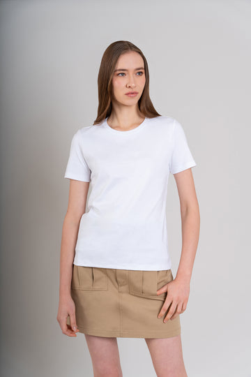 POLO CUELLO REDONDO MC -  PIMA GAMUZADO | BLANCO