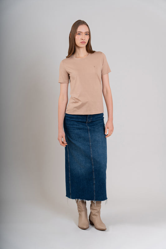 POLO CUELLO REDONDO MC - PIMA | BEIGE