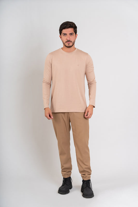 POLO CUELLO REDONDO - PIMA | BEIGE