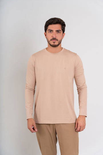 POLO CUELLO REDONDO - PIMA | BEIGE