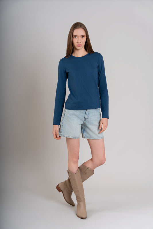 POLO CUELLO REDONDO ML - PIMA | AZUL