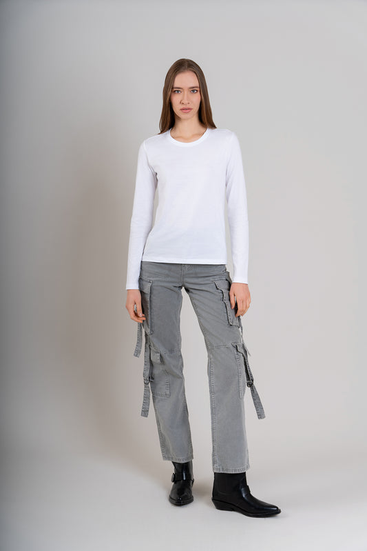 POLO CUELLO REDONDO ML - PIMA | BLANCO