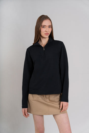 POLERA CIERRE 1/4 | NEGRO