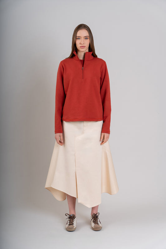 POLERA CIERRE 1/4 | ROJO