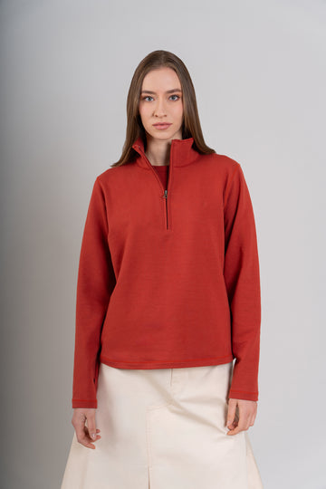 POLERA CIERRE 1/4 | ROJO