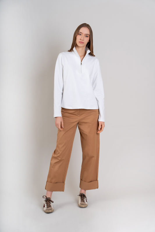 POLERA CIERRE 1/4 | BLANCO