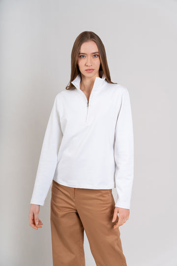 POLERA CIERRE 1/4 | BLANCO