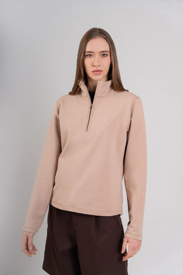 POLERA CIERRE 1/4 | BEIGE