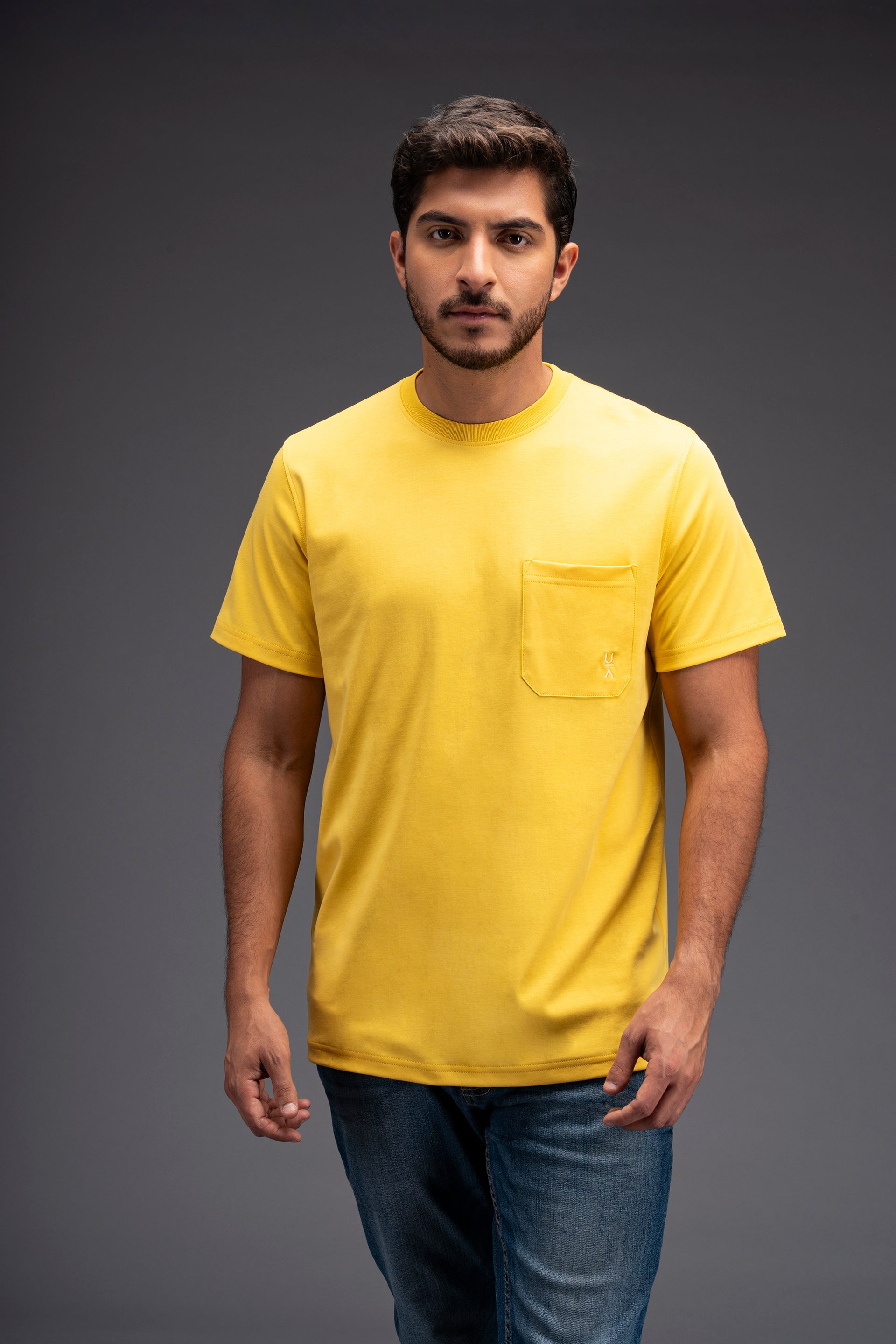 Polos Algodon Polos Basicos Hombre POLO BASICO DE ALGODÓN PIMA MANGA CORTA  ANTONIO AMARILLO, image size:1920x2880