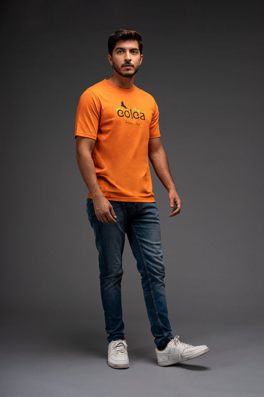 POLO DE ALGODÓN PIMA MANGA CORTA COLCA - HOMBRE | NARANJA