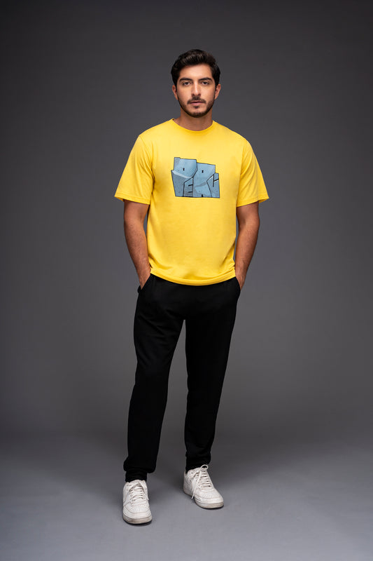 POLO DE ALGODÓN PIMA MANGA CORTA PIEDRA PERÚ | AMARILLO