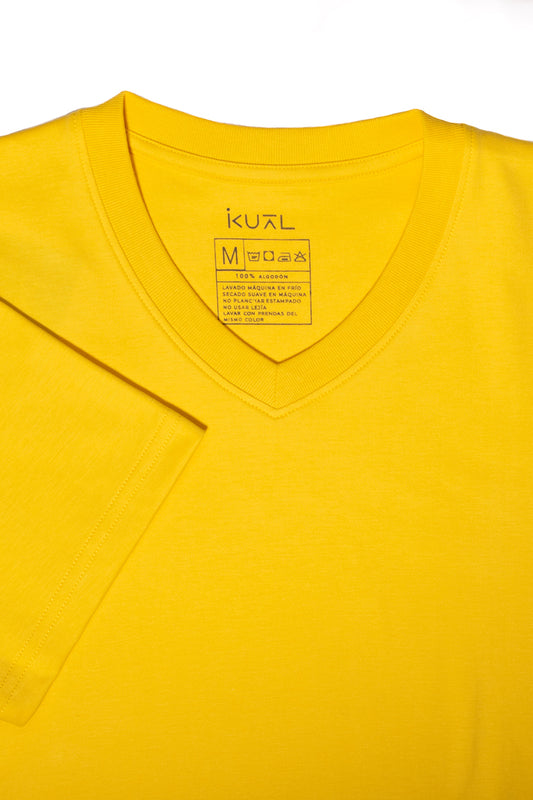 POLO BASICO DE ALGODÓN PIMA MANGA CORTA AARON | AMARILLO