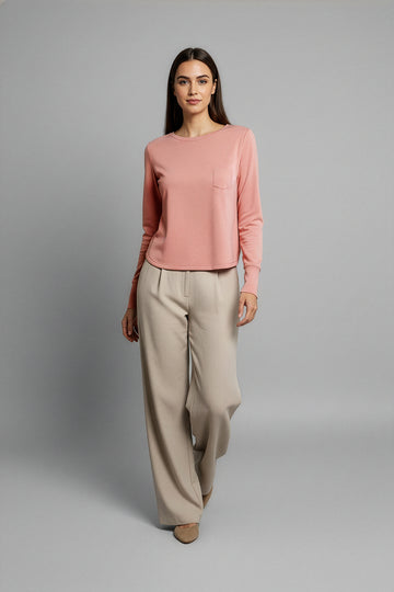 POLO MANGA LARGA DE MUJER CUELLO OJAL - PIMA | ROSADO