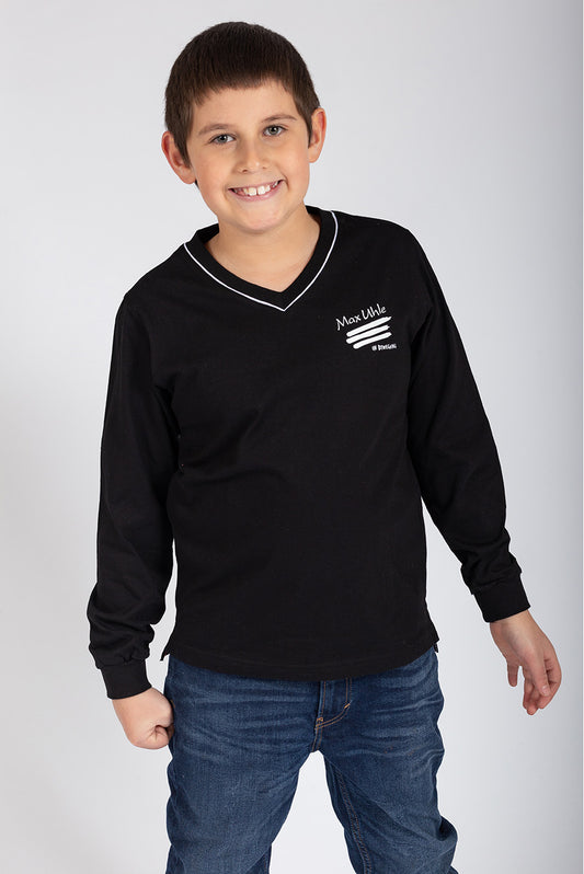 POLO MANGA LARGA COLEGIO MAX UHLE - KIDS | NEGRO