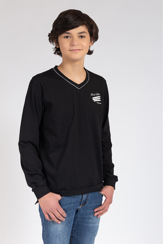 POLO MANGA LARGA COLEGIO MAX UHLE - TEENS | NEGRO