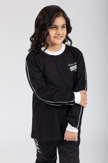 POLO MANGA LARGA COLEGIO MAX UHLE - KIDS | NEGRO