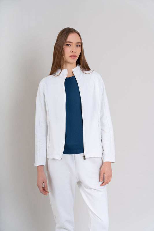 CASACA CON CAPUCHA | BLANCO