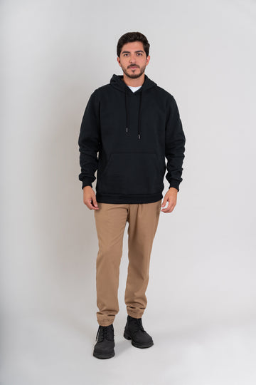 POLERA CON CAPUCHA | NEGRO