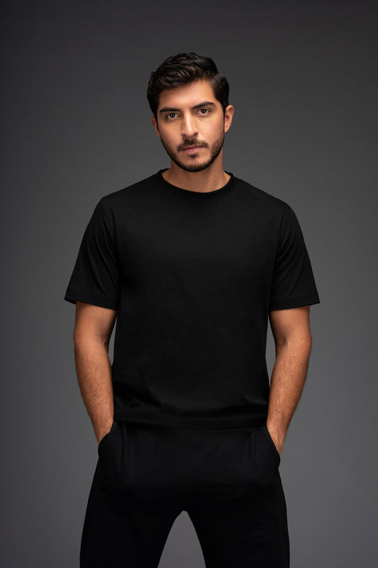 POLO BASICO DE ALGODÓN PIMA MANGA CORTA BASIC - HOMBRE | NEGRO