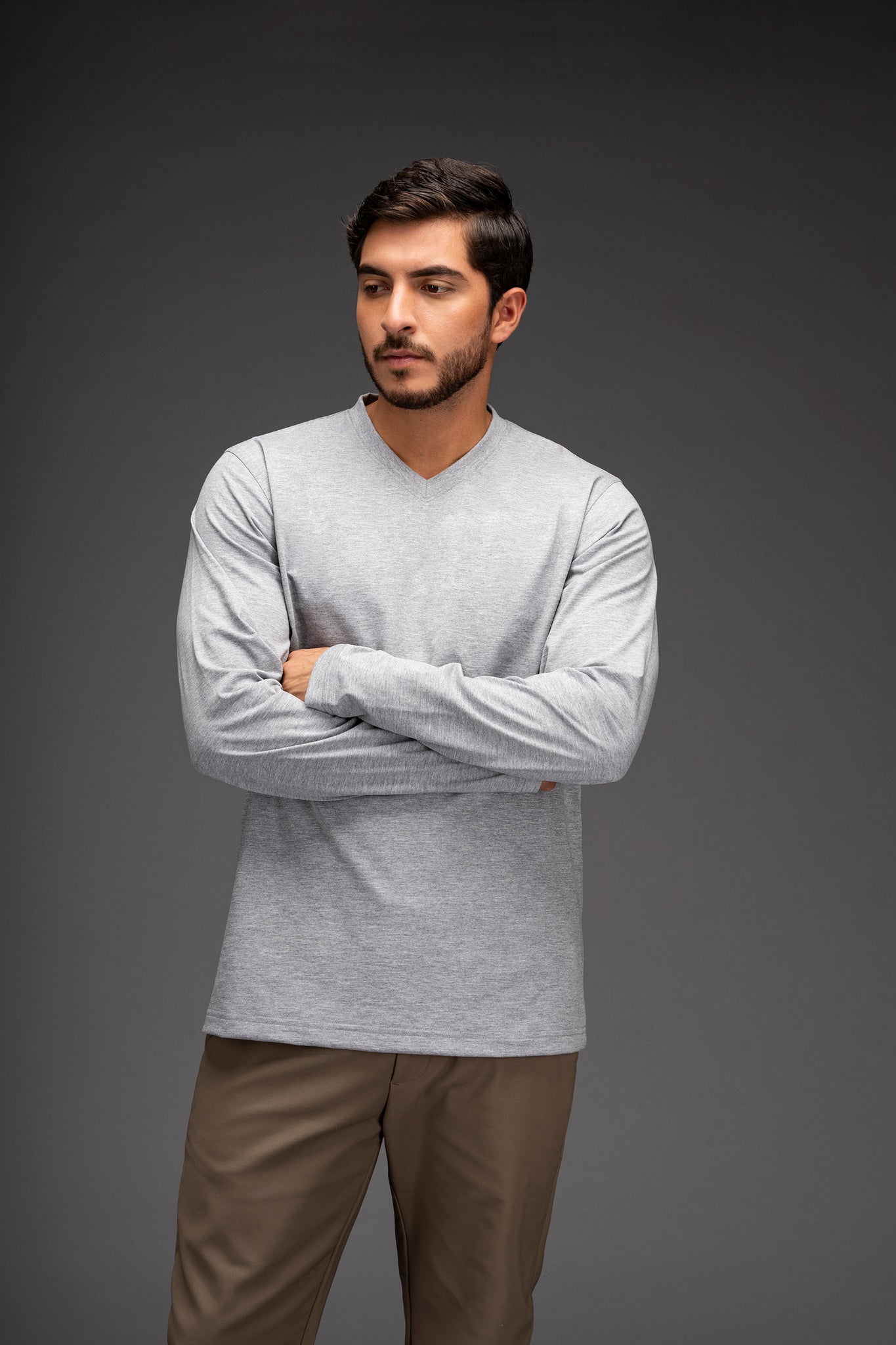 POLO MANGA LARGA BURAK | GRIS