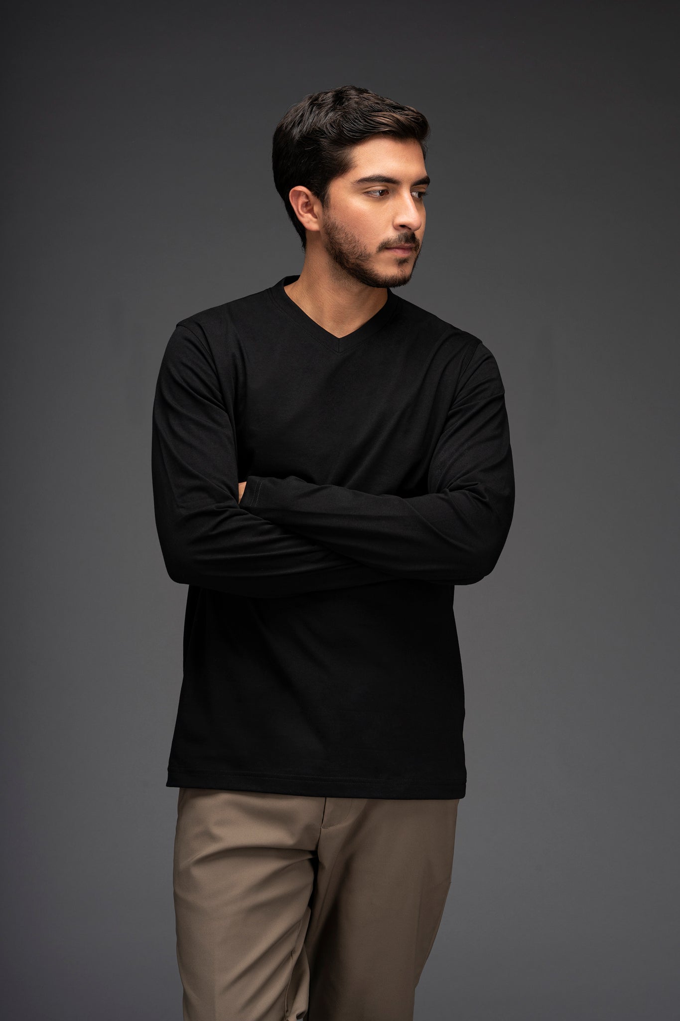 POLO MANGA LARGA BURAK | NEGRO