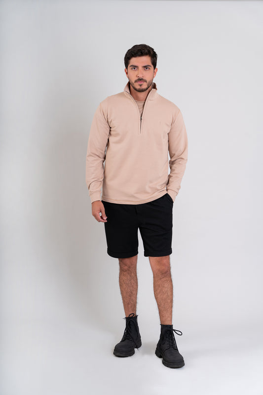 POLERA CIERRE 1/4 | BEIGE