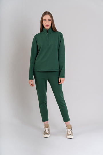 POLERA CIERRE 1/4 | VERDE