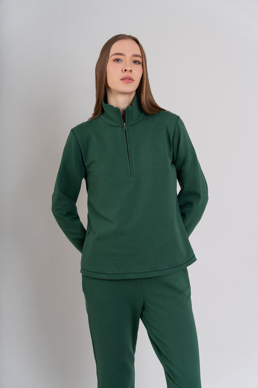 POLERA CIERRE 1/4 | VERDE