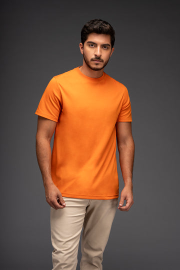 POLO BASICO DE ALGODÓN PIMA MANGA CORTA ANGEL | NARANJA