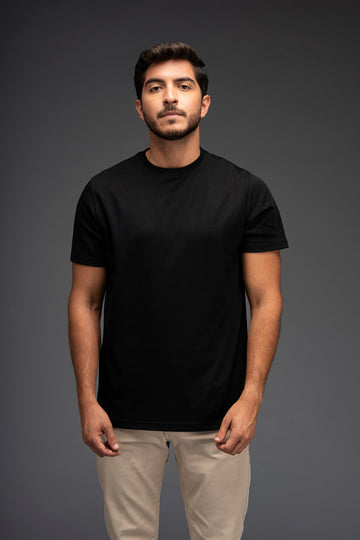 POLO BASICO DE ALGODÓN PIMA MANGA CORTA ANGEL | NEGRO