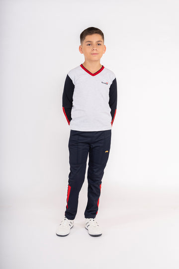 POLO DE DEPORTE MANGA LARGA REY DE REYES - KIDS | GRIS