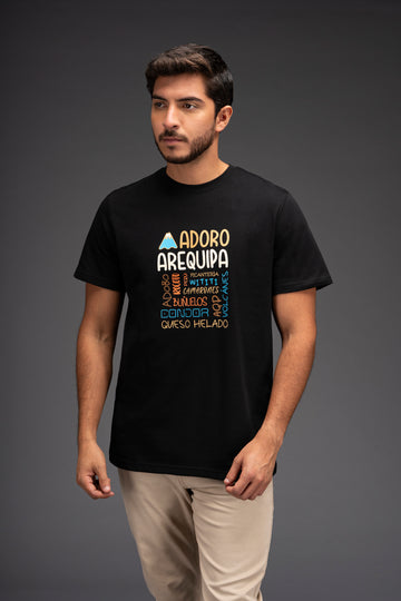 POLO MANGA CORTA ADORO AQP | NEGRO
