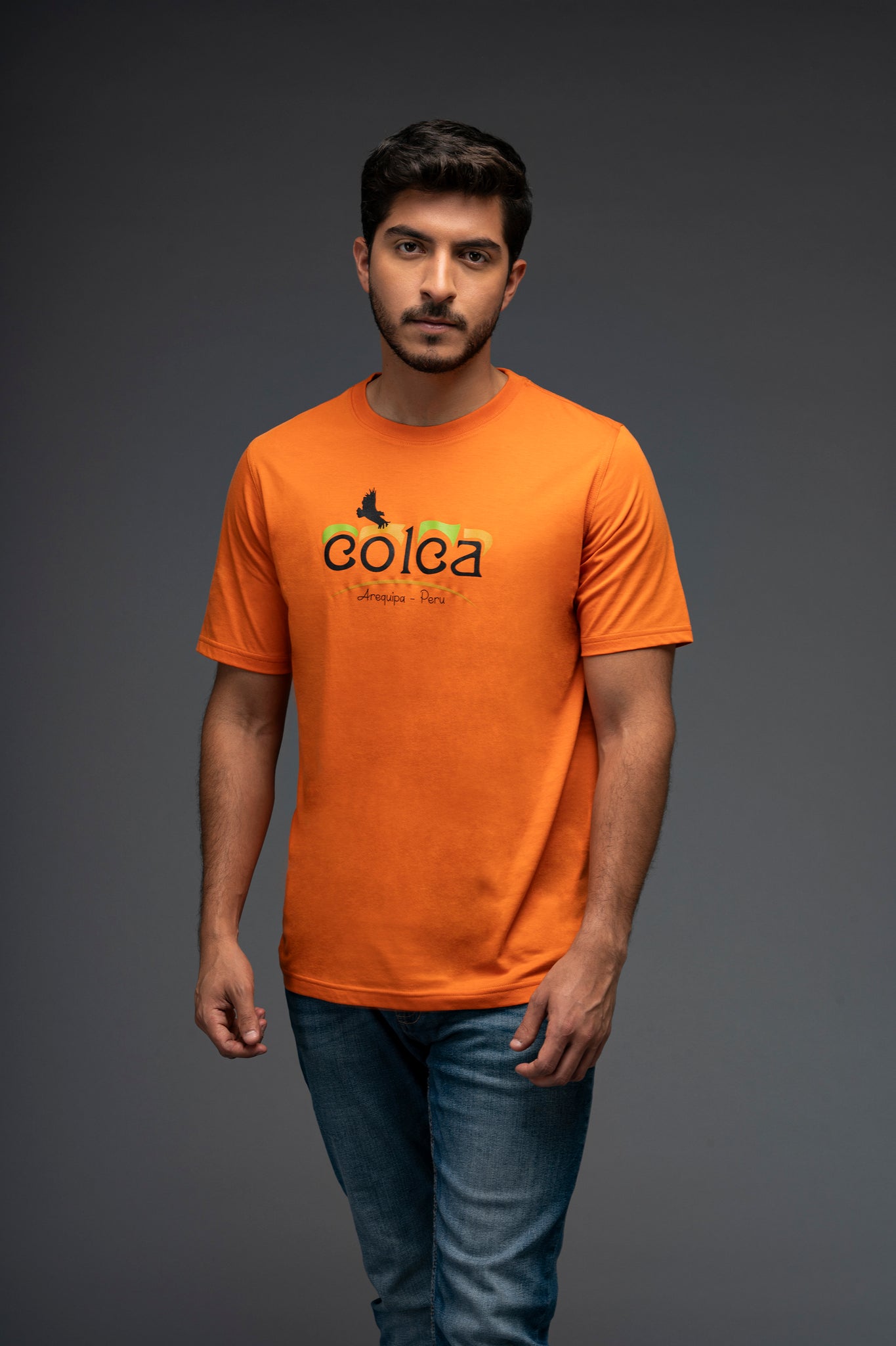 POLO DE ALGODÓN PIMA MANGA CORTA COLCA - HOMBRE | NARANJA