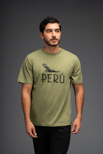 POLO DE ALGODÓN PIMA MANGA CORTA CONDOR PERÚ | VERDE