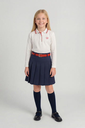 POLO CAMISERO MANGA LARGA SAGRADOS CORAZONES - KIDS | BLANCO