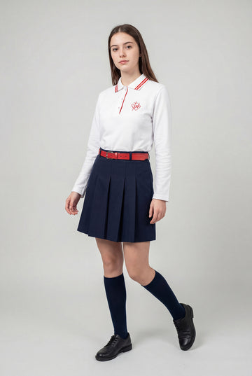 POLO CAMISERO MANGA LARGA SAGRADOS CORAZONES - TEENS | BLANCO