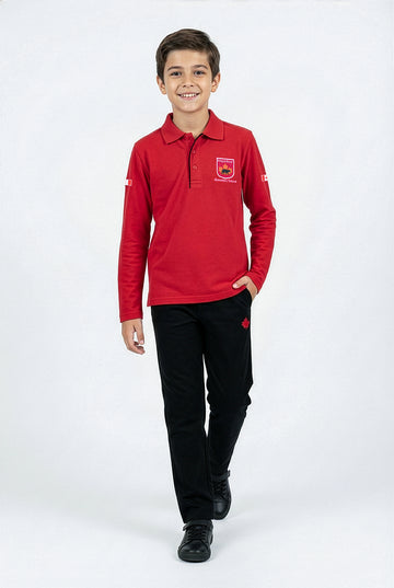 POLO PIQUE MANGA LARGA MAPLE BEAR - ELEMENTARY | ROJO