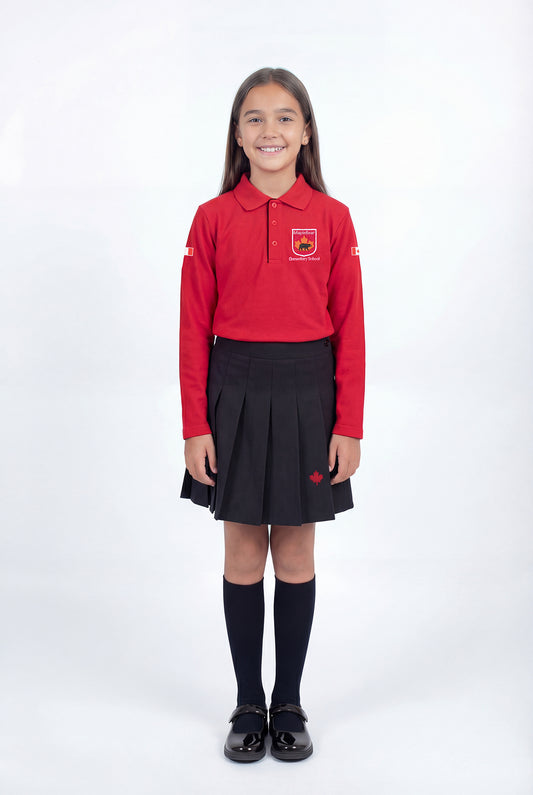 POLO PIQUE MANGA LARGA MAPLE BEAR - ELEMENTARY | ROJO