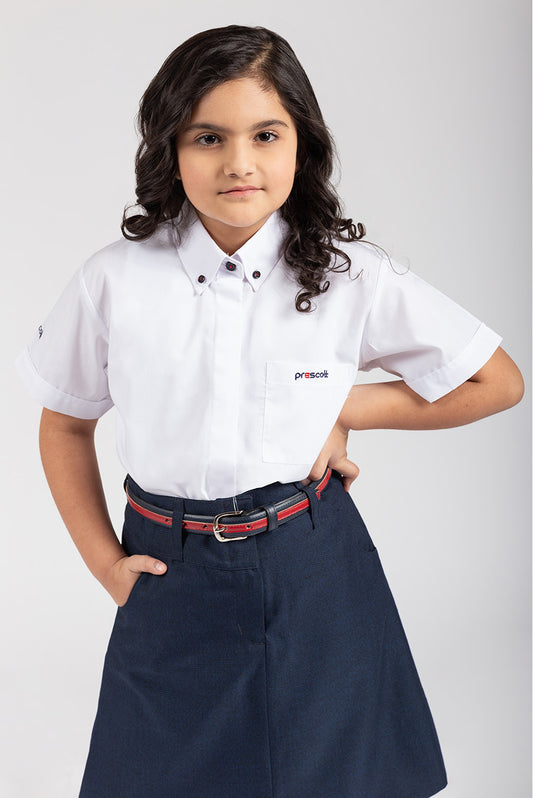 BLUSA MANGA CORTA COLEGIO PRESCOTT - KIDS | BLANCO