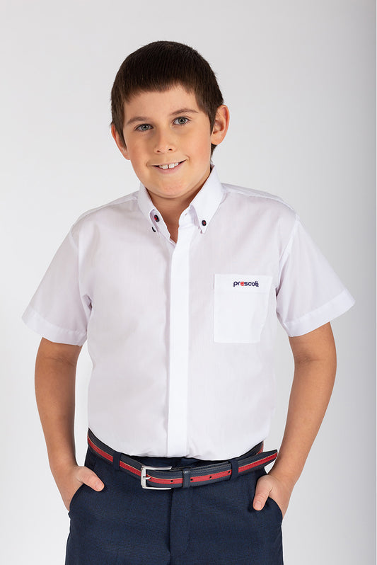 CAMISA MANGA CORTA COLEGIO PRESCOTT - KIDS | BLANCO