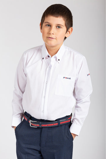 CAMISA MANGA LARGA COLEGIO PRESCOTT - KIDS | BLANCO