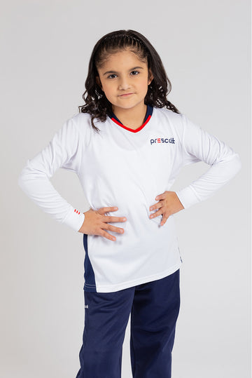 POLO MANGA LARGA COLEGIO PRESCOTT - KIDS | BLANCO