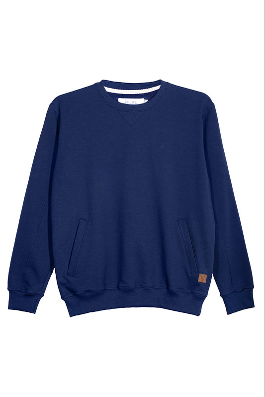 POLERA BASICA FRENCH TERRY DE ALGODÓN BEATRIZ | AZUL
