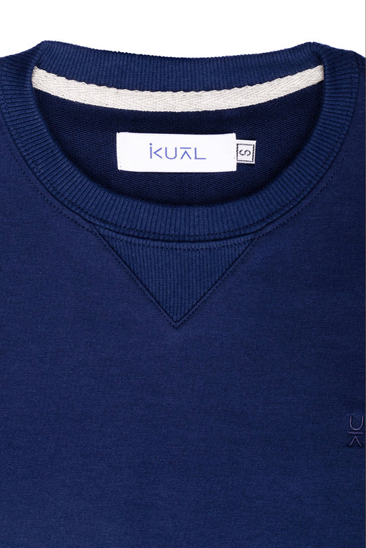POLERA BASICA FRENCH TERRY DE ALGODÓN BEATRIZ | AZUL