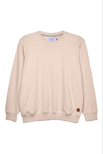 POLERA BASICA FRENCH TERRY DE ALGODÓN BEATRIZ | CREMA