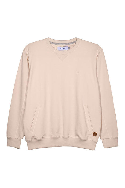 POLERA BASICA FRENCH TERRY DE ALGODÓN BEATRIZ | CREMA